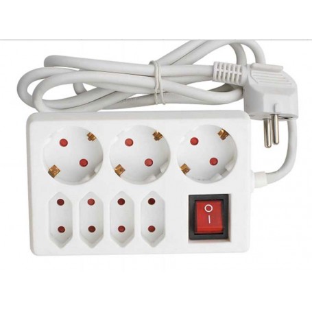 Prelungitor 7cai 3schuko+4euro 3m cu intr Alien