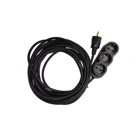 Prelungitor cauciucat bachelita 3cai 10m 3x1.5mm2 negru