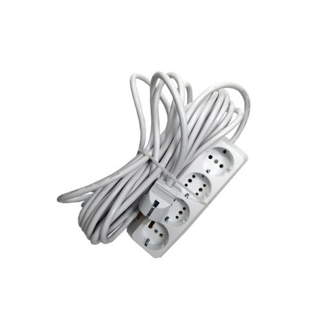 Prelungitor bachelita 4cai 10m 3x1.5mm2 alb