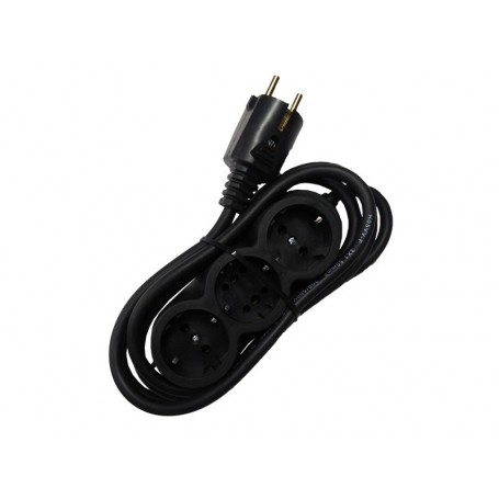 Prelungitor cauciucat bachelita 3cai 5m 3x1.5mm2 negru