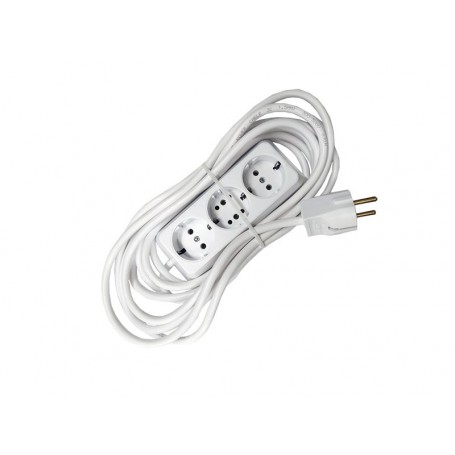 Prelungitor bachelita 3cai 5m 3x1.5mm2 alb