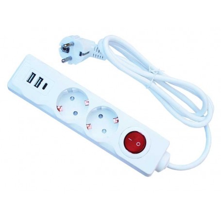 Prelungitor 2cai cu USB+tip C 1,5m