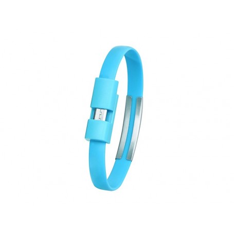 Cablu microusb bratara 0.2m albastru