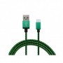 Cablu microusb textil verde/negru