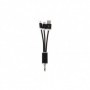 Cablu breloc 2in1 microusb/Iphone negru