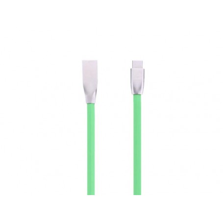 Cablu microusb cu mufe in carcasa de metal verde