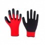 Manusi cauciucate negre cu sintetic rosu