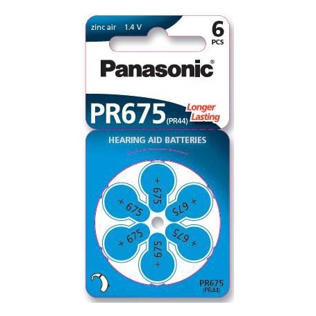 Set 6 baterii aparat auditiv Panasonic 675