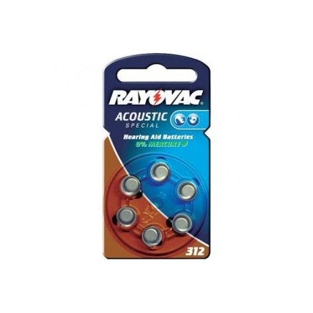 Set 6 baterii aparat auditiv Rayovac 312