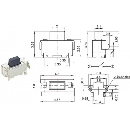 Microintrerupator 2X4X3.5mm KFC-003