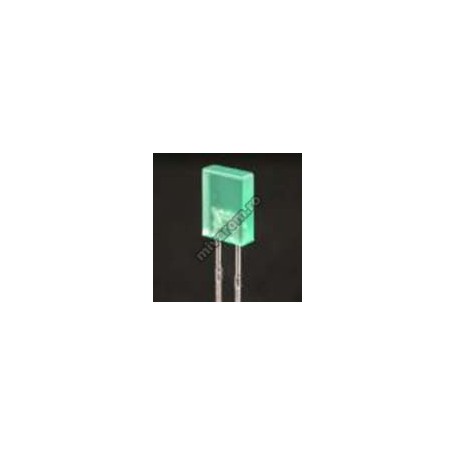 Led 2x5mm dreptunghiular verde