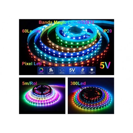 Banda led RGB 5050 5V 5M 300led IP20