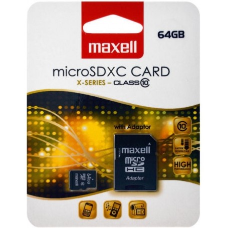 MicroSDHC 64Gb Maxell clasa 10