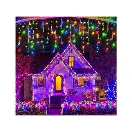 Instalatie turturi 100LED 4.5m multicolor exterior interconectabila