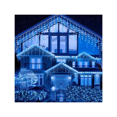 Instalatie turturi 100LED 4.5m alb rece exterior interconectabila