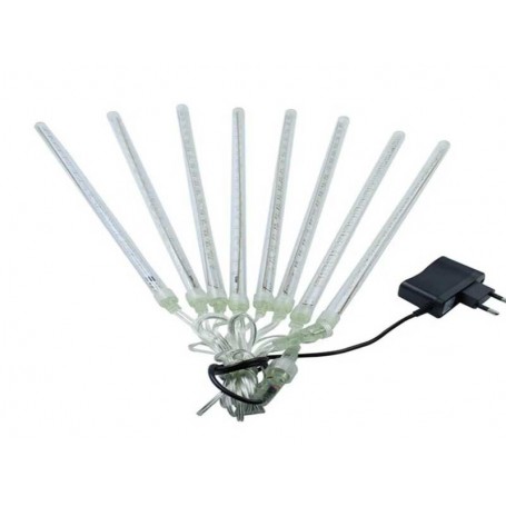 Instalatie meteori 8 tuburi 80cm alb rece 4.5m interconectabil