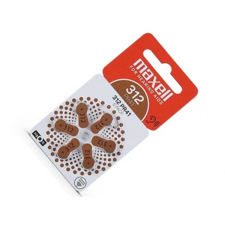 Set 6 baterii aparat auditiv Maxell 312