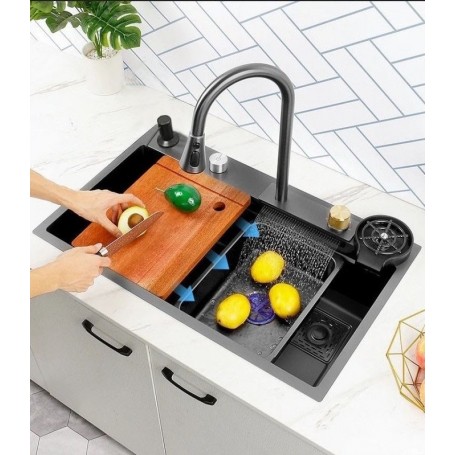 Set chiuveta bucatarie multifunctionala, dus extractibil, 4 moduri de spalare, nspalator pahare