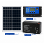 Kit Panou fotovoltaic solar 50w, Acumulator 12v7Ah, Controler 30A