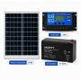 Kit Panou fotovoltaic solar 20w, Acumulator 12v7Ah, Controler 30A