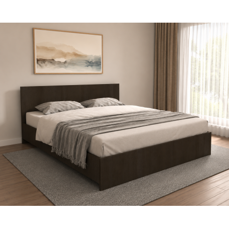 Pat Dublu si Saltea 180x200, Wenge, Hera
