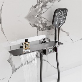 Dus Cu afisaj electronic, non-electric, cu cascada de apa, gri antracit, SaniMag Q14